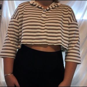 American eagle collard cropped shirt